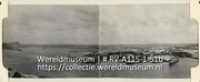 Serie C.H. De Goeje, album (1/4); Reis naar de Nederlandse Antillen en Suriname; reisfoto; De haven Schottegat op Curacao met het Duitse kabelschip Neptun gezien vanuit Fort Nassau (Collectie Wereldmuseum, RV-A115-1-51b), De Goeje, C.H.