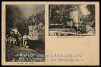 Serie C.H. De Goeje, album (1/4); Reis naar de Nederlandse Antillen en Suriname; reisfoto; 'De Grot van Hato' / 'Plezierhuisje in het Bronwater' (Collectie Wereldmuseum, RV-A115-1-79), De Goeje, C.H.