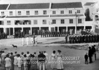 Curacao. Officierswoningen in het Fort Amsterdam; installatie van padvinders; Een groep padvinders wordt ingewijd en beedigd (Collectie Wereldmuseum, TM-10021817)