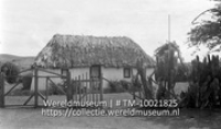 Curacao. Koenoekoehuisje aan de weg even ten Oosten van Dokterstuin; Een traditionele plattelandswoning (Kunukuhuis) met erf; Een plattelandswoning (kunukuhuis) ten oosten van Dokterstuin (Collectie Wereldmuseum, TM-10021825)
