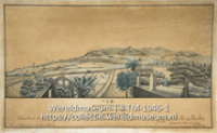 Aquarel getiteld 'Vue de l'ile de St.Eustache'; Vue de l'ile de St.Eustache Decide a son Excellence P.R. CANTZ'LAAR (Collectie Wereldmuseum, TM-1946-1), Fahlberg, Samuel