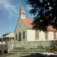 Protestantse kerk in Koolbaai.; Protestantse kerk in Koolbaai (Collectie Wereldmuseum, TM-20017530), Lawson, Boy
