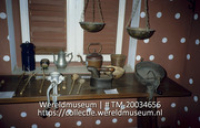 Museumopstelling met keukengere in het Curacao's Museum (Collectie Wereldmuseum, TM-20034656), Fontaine, Frans