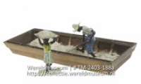Model van een platboomsschuit zoals gebruikt bij de zoutwinning (Collectie Wereldmuseum, TM-2403-188a)