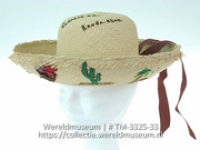 Gevlochten hoed van Panamastro met viltenversiering (Collectie Wereldmuseum, TM-3325-33)