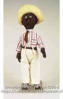 Katoenen pop in de mannenkleding van Curacao (Collectie Wereldmuseum, TM-3398-4)