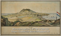 Het eiland St. Eustatius; Vue de l'île St. Eustache (Collectie Wereldmuseum, TM-3728-530), Fahlberg, Samuel