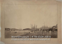 KIT kaarten Curacao : [een verzameling van 10 prenten van schepen en van de haven van Curacao]; `De Haven van Curacao, naar binnen te zien.' (Collectie Wereldmuseum, TM-6504-268-8)