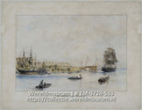 Havengezicht; De haven van Curacao (Collectie Wereldmuseum, TM-3728-533), Voorduin, G.B.C.