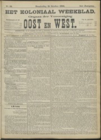Het Koloniaal Weekblad (31 october 1901) : Orgaan der Vereeniging Oost en West, Vereeniging Oost en West