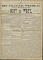 Het Koloniaal Weekblad (26 maart 1903) : Orgaan der Vereeniging Oost en West