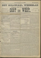 Het Koloniaal Weekblad (16 april 1903) : Orgaan der Vereeniging Oost en West, Vereeniging Oost en West