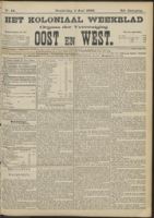 Het Koloniaal Weekblad (4 juni 1903) : Orgaan der Vereeniging Oost en West, Vereeniging Oost en West