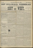 Het Koloniaal Weekblad (10 september 1903) : Orgaan der Vereeniging Oost en West, Vereeniging Oost en West