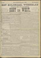 Het Koloniaal Weekblad (17 september 1903) : Orgaan der Vereeniging Oost en West, Vereeniging Oost en West