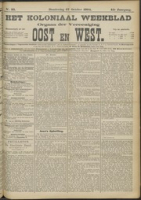 Het Koloniaal Weekblad (27 october 1904) : Orgaan der Vereeniging Oost en West