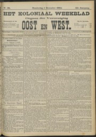 Het Koloniaal Weekblad (1 december 1904) : Orgaan der Vereeniging Oost en West
