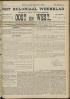 Het Koloniaal Weekblad (22 december 1904) : Orgaan der Vereeniging Oost en West