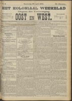 Het Koloniaal Weekblad (20 april 1905) : Orgaan der Vereeniging Oost en West, Vereeniging Oost en West