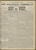 Het Koloniaal Weekblad (14 september 1905) : Orgaan der Vereeniging Oost en West, Vereeniging Oost en West
