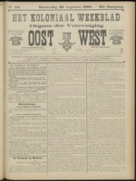 Het Koloniaal Weekblad (23 augustus 1906) : Orgaan der Vereeniging Oost en West