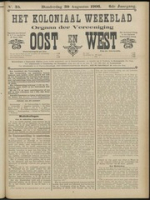 Het Koloniaal Weekblad (30 augustus 1906) : Orgaan der Vereeniging Oost en West