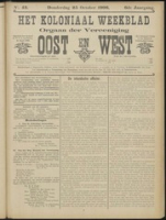 Het Koloniaal Weekblad (25 october 1906) : Orgaan der Vereeniging Oost en West