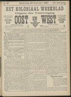 Het Koloniaal Weekblad (26 september 1907) : Orgaan der Vereeniging Oost en West