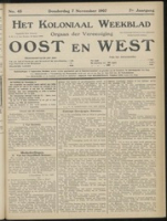 Het Koloniaal Weekblad (7 november 1907) : Orgaan der Vereeniging Oost en West