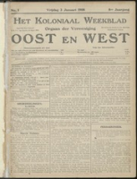 Het Koloniaal Weekblad (3 januari 1908) : Orgaan der Vereeniging Oost en West