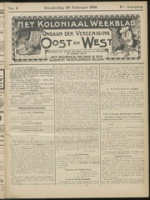 Het Koloniaal Weekblad (20 februari 1908) : Orgaan der Vereeniging Oost en West