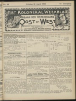 Het Koloniaal Weekblad (10 april 1908) : Orgaan der Vereeniging Oost en West