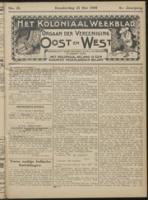 Het Koloniaal Weekblad (21 mei 1908) : Orgaan der Vereeniging Oost en West