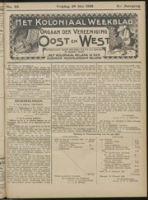 Het Koloniaal Weekblad (29 mei 1908) : Orgaan der Vereeniging Oost en West