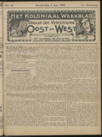Het Koloniaal Weekblad (4 juni 1908) : Orgaan der Vereeniging Oost en West