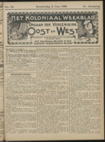 Het Koloniaal Weekblad (11 juni 1908) : Orgaan der Vereeniging Oost en West