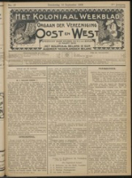 Het Koloniaal Weekblad (10 september 1908) : Orgaan der Vereeniging Oost en West