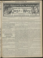Het Koloniaal Weekblad (24 december 1908) : Orgaan der Vereeniging Oost en West