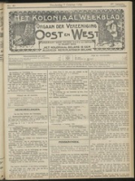 Het Koloniaal Weekblad (7 october 1909) : Orgaan der Vereeniging Oost en West, Vereeniging Oost en West