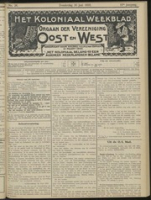 Het Koloniaal Weekblad (30 juni 1910) : Orgaan der Vereeniging Oost en West, Vereeniging Oost en West