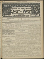 Het Koloniaal Weekblad (6 october 1910) : Orgaan der Vereeniging Oost en West, Vereeniging Oost en West