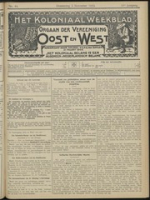 Het Koloniaal Weekblad (3 november 1910) : Orgaan der Vereeniging Oost en West, Vereeniging Oost en West