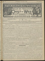 Het Koloniaal Weekblad (8 december 1910) : Orgaan der Vereeniging Oost en West, Vereeniging Oost en West