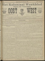 Het Koloniaal Weekblad (16 februari 1911) : Orgaan der Vereeniging Oost en West, Vereeniging Oost en West