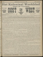 Het Koloniaal Weekblad (21 september 1911) : Orgaan der Vereeniging Oost en West, Vereeniging Oost en West