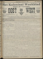 Het Koloniaal Weekblad (19 september 1912) : Orgaan der Vereeniging Oost en West