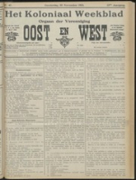 Het Koloniaal Weekblad (20 november 1913) : Orgaan der Vereeniging Oost en West
