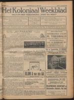 Het Koloniaal Weekblad (27 mei 1926) : Orgaan der Vereeniging Oost en West