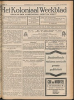 Het Koloniaal Weekblad (15 september 1927) : Orgaan der Vereeniging Oost en West, Vereeniging Oost en West