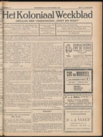 Het Koloniaal Weekblad (24 november 1927) : Orgaan der Vereeniging Oost en West, Vereeniging Oost en West